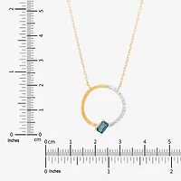 Limited Quantities! Womens 1/10 CT. T.W. Genuine Blue Topaz 10K Gold Circle 17 Inch Pendant Necklace