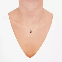 Limited Quantities! Womens Diamond Accent Genuine Red Garnet 10K Gold Oval 18 Inch Pendant Necklace
