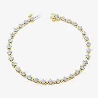 (I,I1) Womens 1 1/10 CT. T.W.  Lab Grown White Diamond 10K Gold 8 Inch Tennis Bracelet