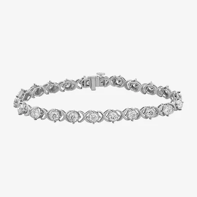 (F,Si2) Womens 4 1/2 CT. T.W. Lab Grown White Diamond 10K Gold 8 Inch Tennis Bracelet