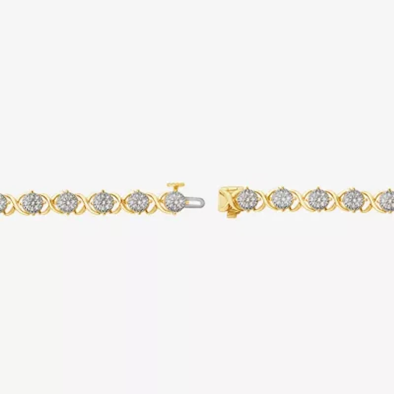 Si2 / F Womens 4 1/2 CT. T.W. Lab Grown White Diamond 10K Gold Round 8 Inch Tennis Bracelet