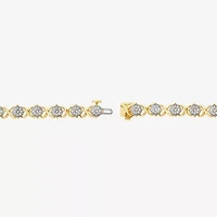 Si2 / F Womens 4 1/2 CT. T.W. Lab Grown White Diamond 10K Gold Round 8 Inch Tennis Bracelet