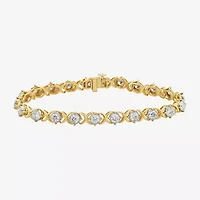 Si2 / F Womens 4 1/2 CT. T.W. Lab Grown White Diamond 10K Gold Round 8 Inch Tennis Bracelet