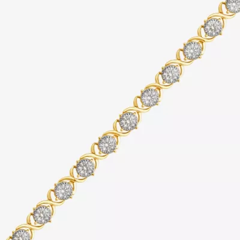 Si2 / F Womens 4 1/2 CT. T.W. Lab Grown White Diamond 10K Gold Round 8 Inch Tennis Bracelet