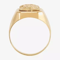 Jesus Mens 14K Gold Signet Ring