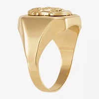 Jesus Mens 14K Gold Signet Ring