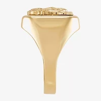 Jesus Mens 14K Gold Signet Ring