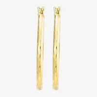 Womens 10K Gold 25mm Round Hoop Earrings