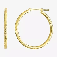 Womens 10K Gold 25mm Round Hoop Earrings