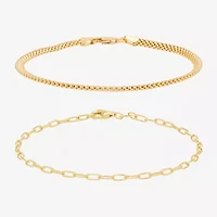 Silver Addiction Womens 14K Gold Over Silver 2-pc. Jewelry Set