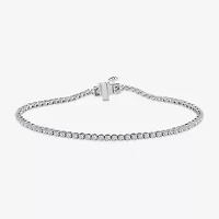 (F, Si2) Womens 2 1/4 CT. T.W. Lab Grown White Diamond Sterling Silver Round 8 Inch Tennis Bracelet