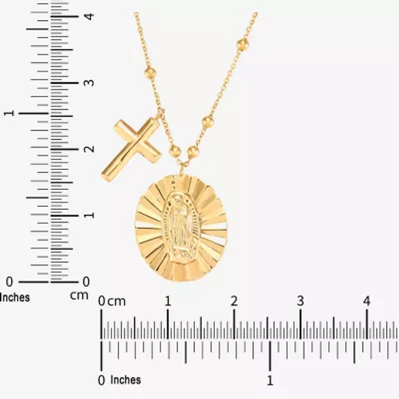 Limited Quantities! Womens 10K Gold Cross 18 Inch Pendant Necklace