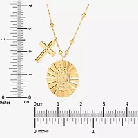 Limited Quantities! Womens 10K Gold Cross 18 Inch Pendant Necklace