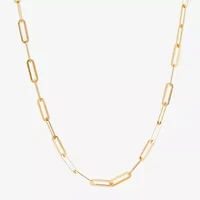 Limited Quantities! Womens 10K Gold 18 Inch Paperclip Chain Necklace