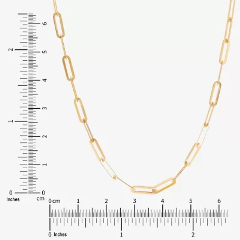 Limited Quantities! Womens 10K Gold 18 Inch Paperclip Chain Necklace