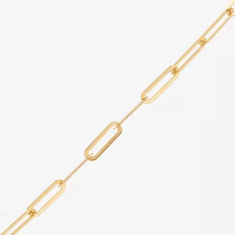 Limited Quantities! Womens 10K Gold 18 Inch Paperclip Chain Necklace