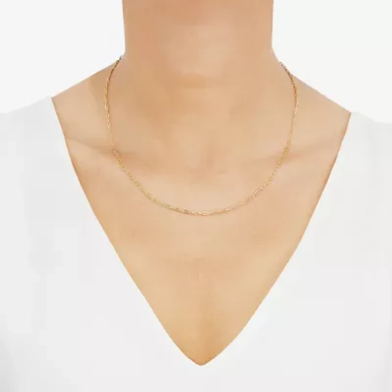 Limited Quantities! Womens 14K Gold 18 Inch Paperclip Chain Necklace