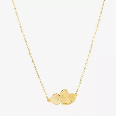 Limited Quantities! Womens 10K Gold Heart 17 Inch Pendant Necklace