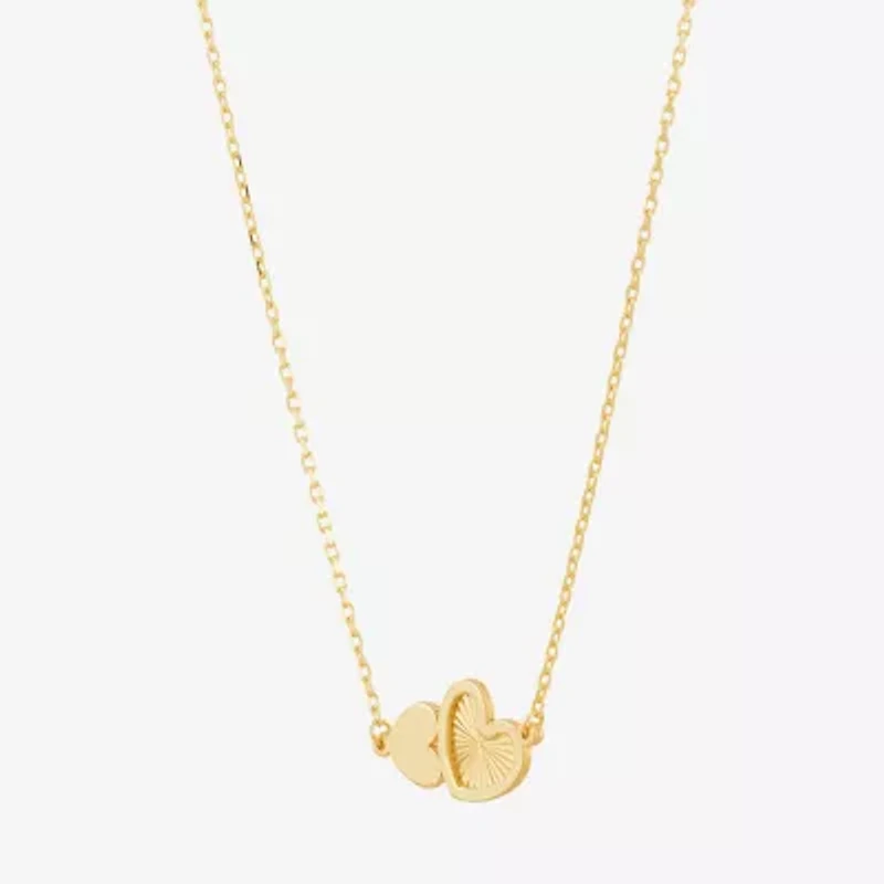 Limited Quantities! Womens 10K Gold Heart 17 Inch Pendant Necklace