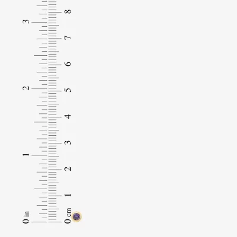 Limited Quantities! Purple Cubic Zirconia 14K Gold 4.5mm Round Stud Earrings