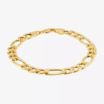 Limited Quantities! Mens 10K Gold 9 Inch Semisolid Figaro Chain Bracelet