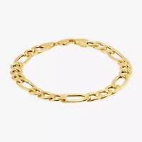 Limited Quantities! Mens 10K Gold 9 Inch Semisolid Figaro Chain Bracelet