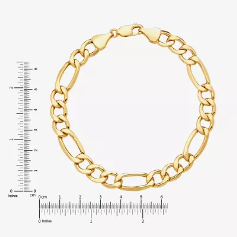 Limited Quantities! Mens 10K Gold 9 Inch Semisolid Figaro Chain Bracelet