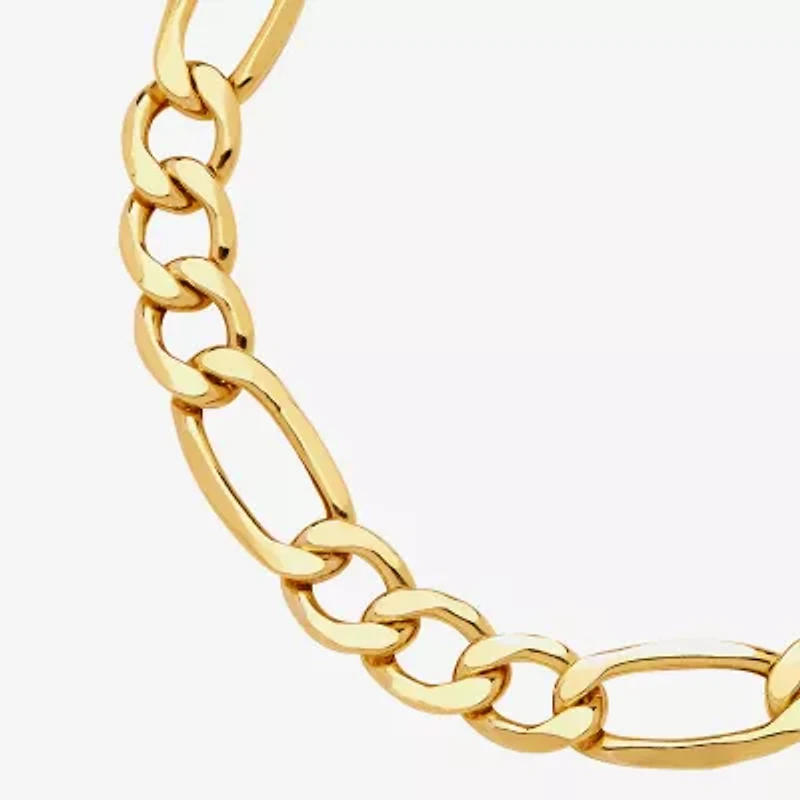 Limited Quantities! Mens 10K Gold 9 Inch Semisolid Figaro Chain Bracelet