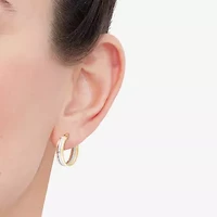 Limited Quantities! Womens 14K Tri-Color Gold 23mm Hoop Earrings