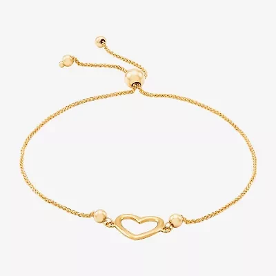 Limited Quantities! Womens 10K Gold Heart Bolo Bracelet