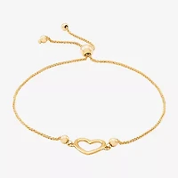 Limited Quantities! Womens 10K Gold Heart Bolo Bracelet