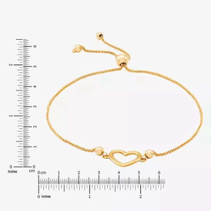 Limited Quantities! Womens 10K Gold Heart Bolo Bracelet
