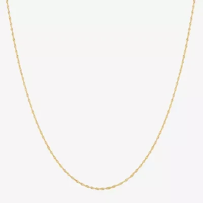 Limited Quantities! Womens 14K Gold 18 Inch Singapore Chain Necklace