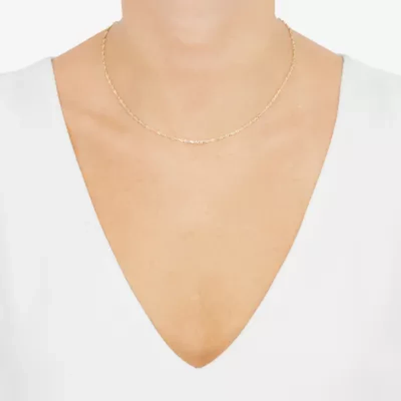 Limited Quantities! Womens 14K Gold 18 Inch Singapore Chain Necklace