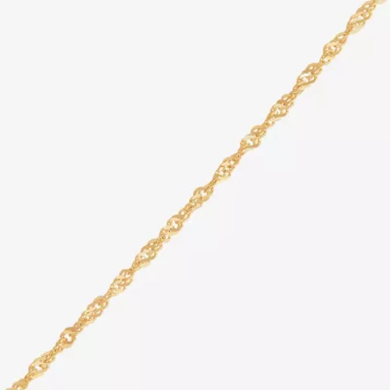 Limited Quantities! Womens 14K Gold 18 Inch Singapore Chain Necklace