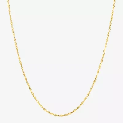 Limited Quantities! Womens 14K Gold 16 Inch Singapore Chain Necklace