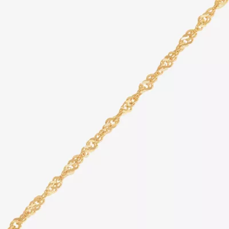 Limited Quantities! Womens 14K Gold 16 Inch Singapore Chain Necklace