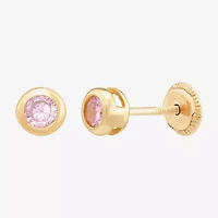 Limited Quantities! Pink Cubic Zirconia 14K Gold 4.5mm Round Stud Earrings