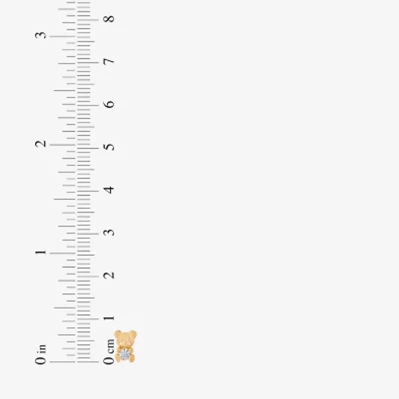 Limited Quantities! White Cubic Zirconia 14K Gold 7.1mm Stud Earrings