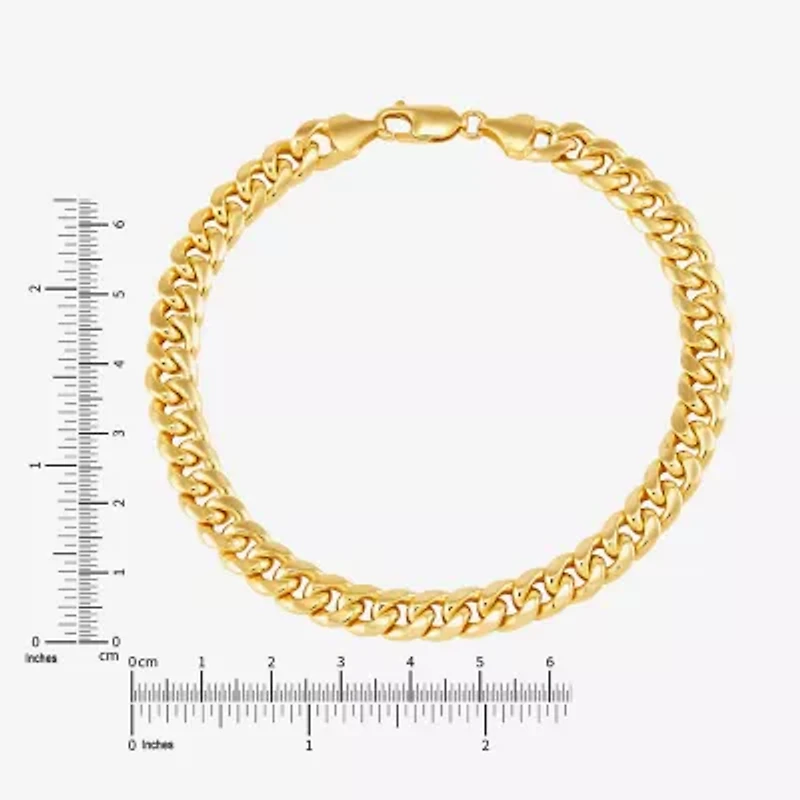 Limited Quantities! Mens 10K Gold 9 1/2 Inch Hollow Cuban Chain Bracelet
