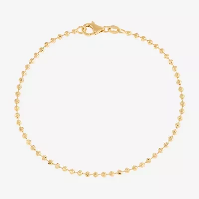 Limited Quantities! Womens 14K Gold 7 Inch Solid Bead Chain Bracelet