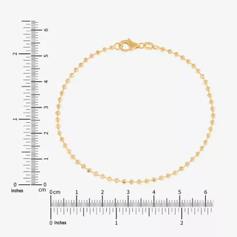 Limited Quantities! Womens 14K Gold 7 Inch Solid Bead Chain Bracelet