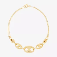 Limited Quantities! Womens 10K Gold 7.25 Inch Hollow Cable Chain Bracelet