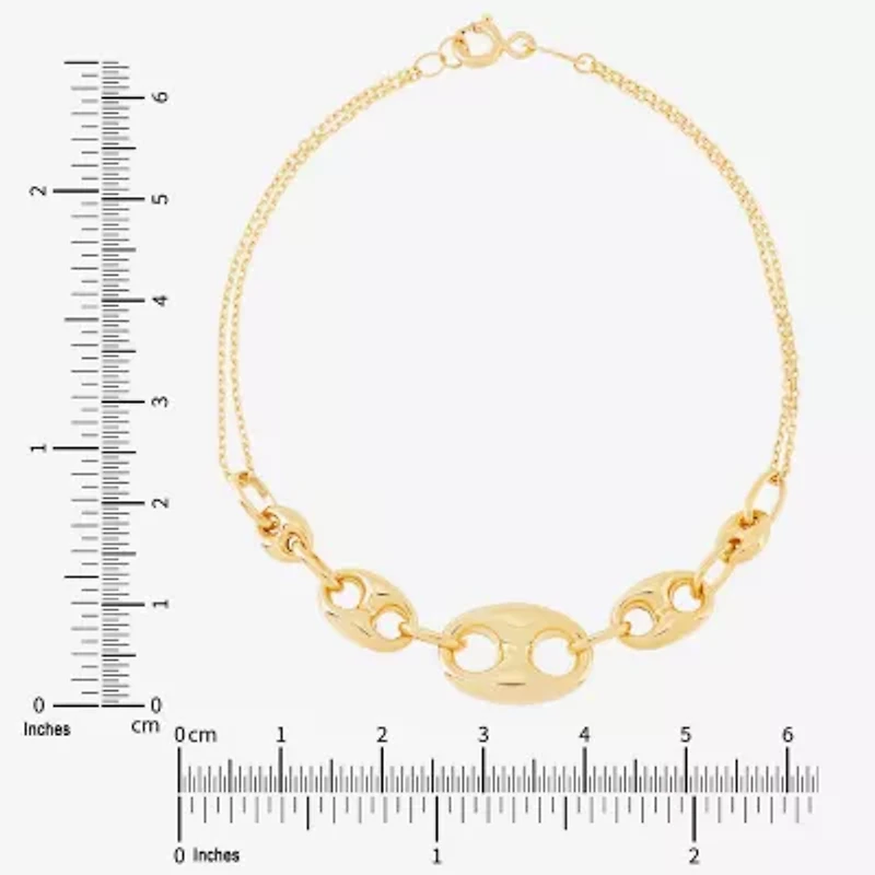 Limited Quantities! Womens 10K Gold 7.25 Inch Hollow Cable Chain Bracelet