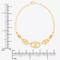 Limited Quantities! Womens 10K Gold 7.25 Inch Hollow Cable Chain Bracelet