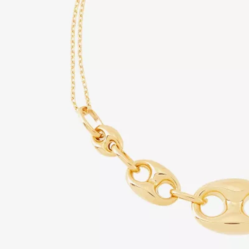 Limited Quantities! Womens 10K Gold 7.25 Inch Hollow Cable Chain Bracelet