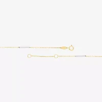 Limited Quantities! Womens 10K Two Tone Gold 10 Inch Hollow Cable Ankle Bracelet