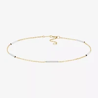 Limited Quantities! Womens 10K Two Tone Gold 10 Inch Hollow Cable Ankle Bracelet
