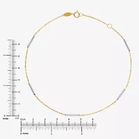 Limited Quantities! Womens 10K Two Tone Gold 10 Inch Hollow Cable Ankle Bracelet