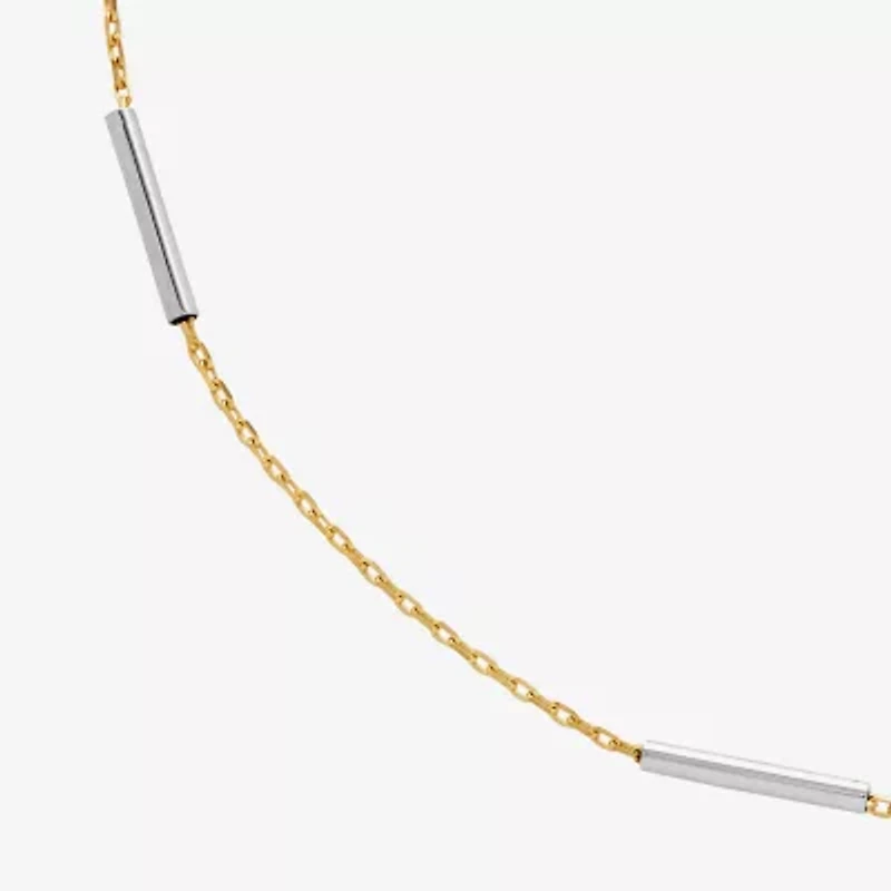 Limited Quantities! Womens 10K Two Tone Gold 10 Inch Hollow Cable Ankle Bracelet